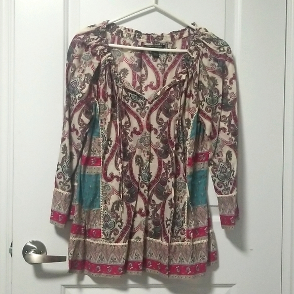 Lucky Brand Paisely print shirt Size M - Picture 1 of 4